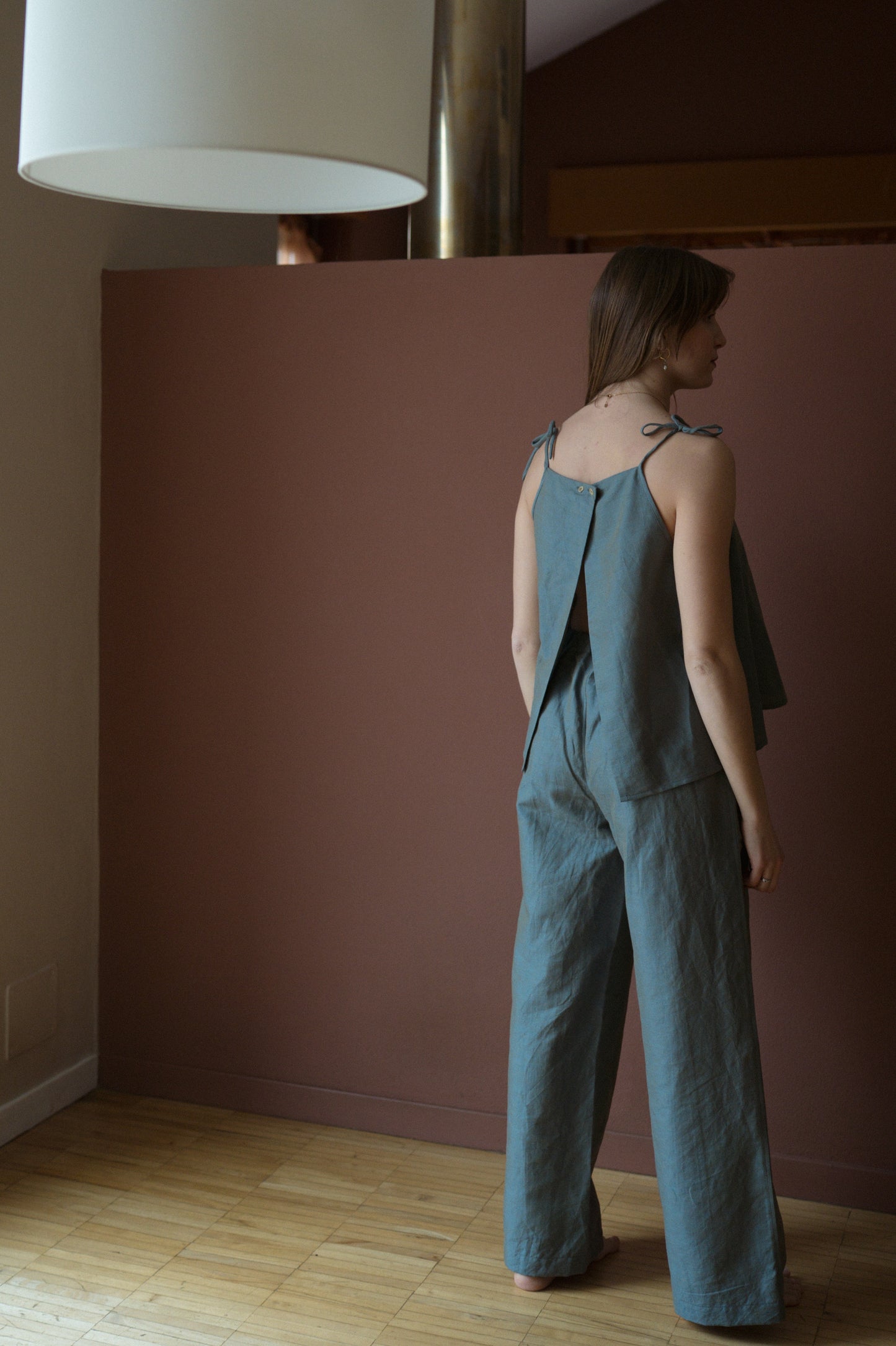 PANTALONE PRIMAVERA AZZURRO POLVERE