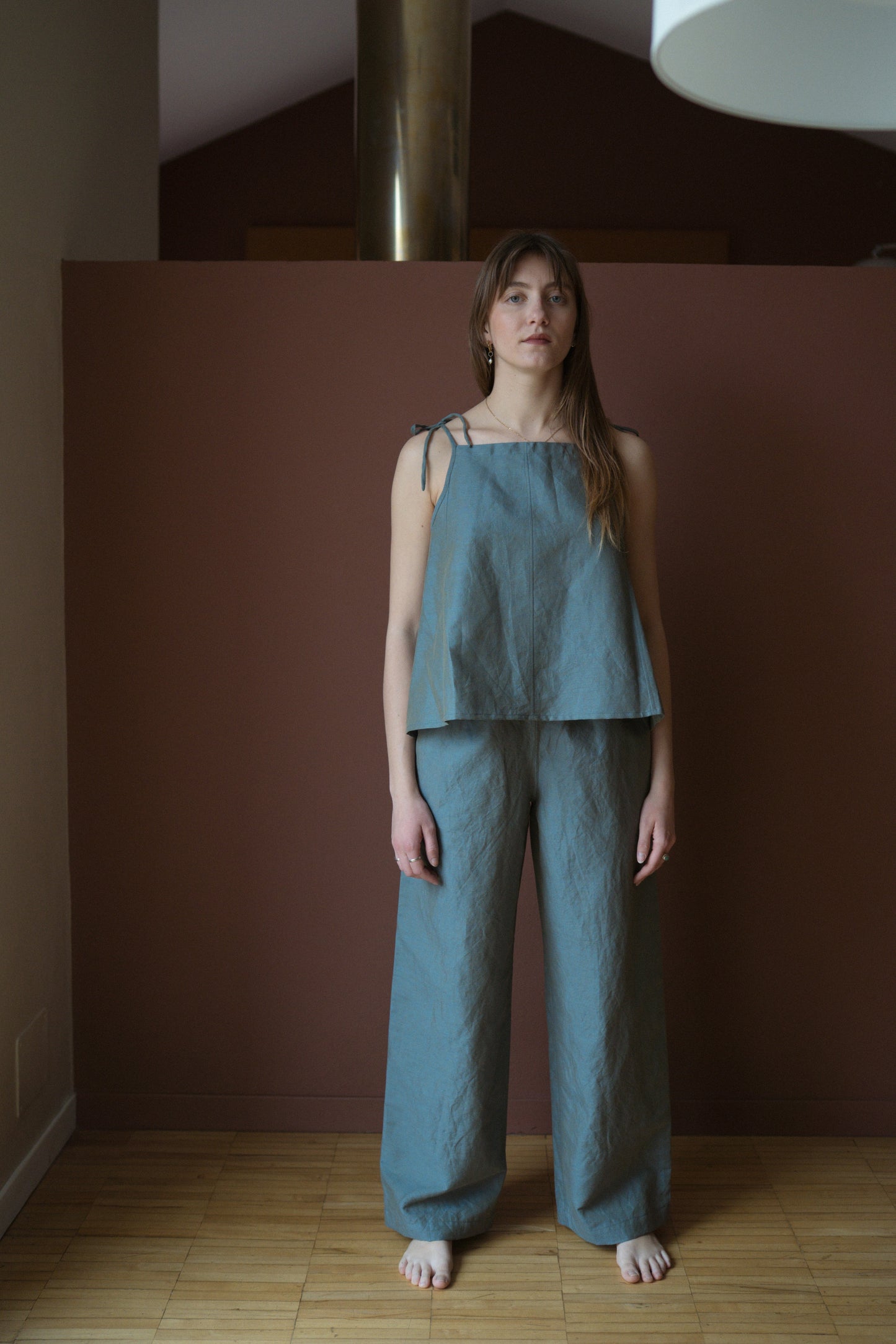 PANTALONE PRIMAVERA AZZURRO POLVERE